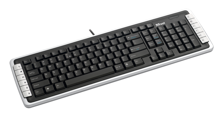 Trust KB-1350D keyboard USB Turkish Black, Silver – image 1