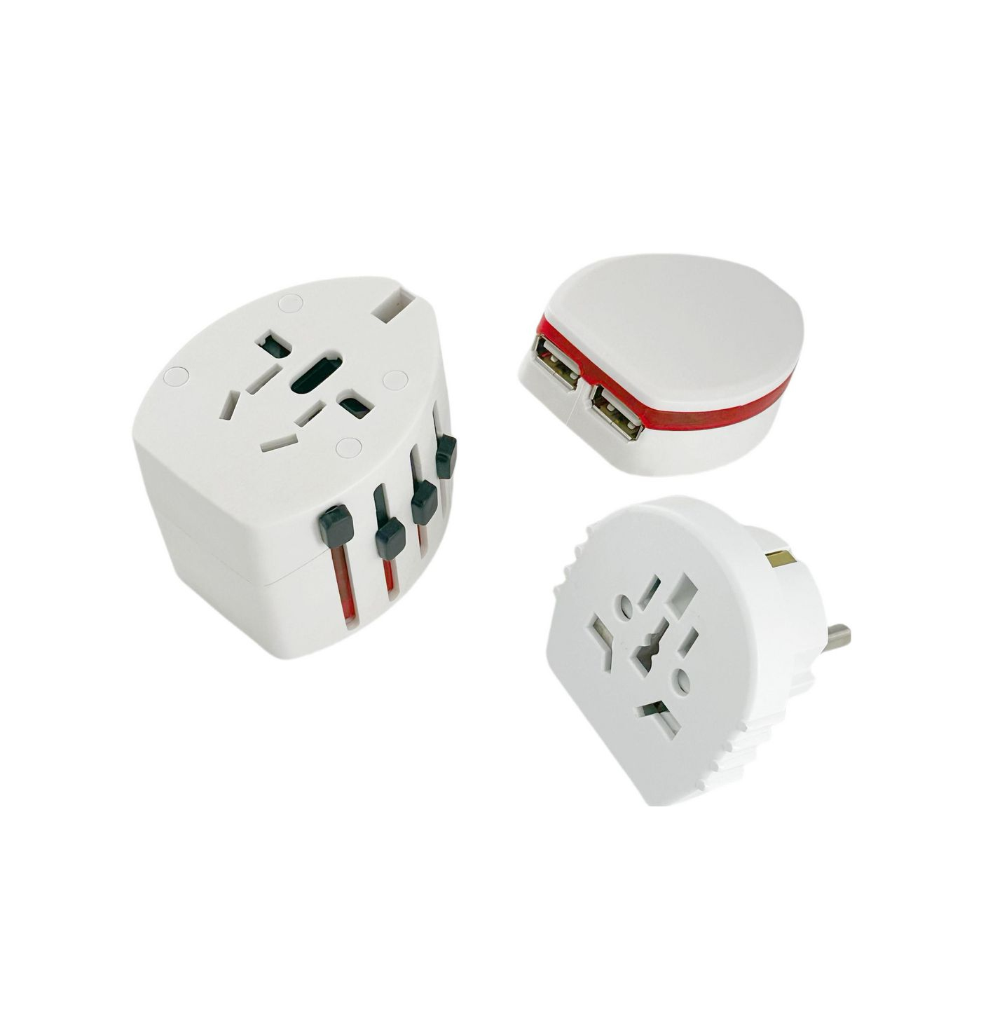 شاحن USB داخلي Microconnect PETRAVEL12 - مخرج 5 فولت، منفذا USB 2.0، أبيض
