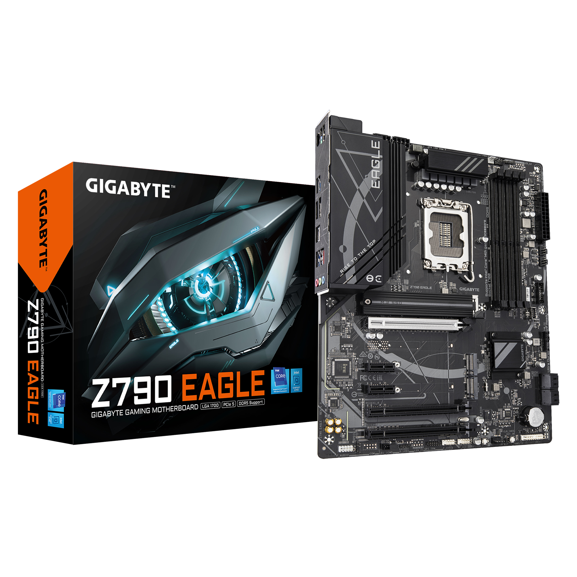 GIGABYTE Z790 EAGLE Scheda madre - Supporta CPU Intel Core di 14a generazione, VRM a 12+1+1 fasi, fino a 7600 MHz DDR5 (OC), 3x