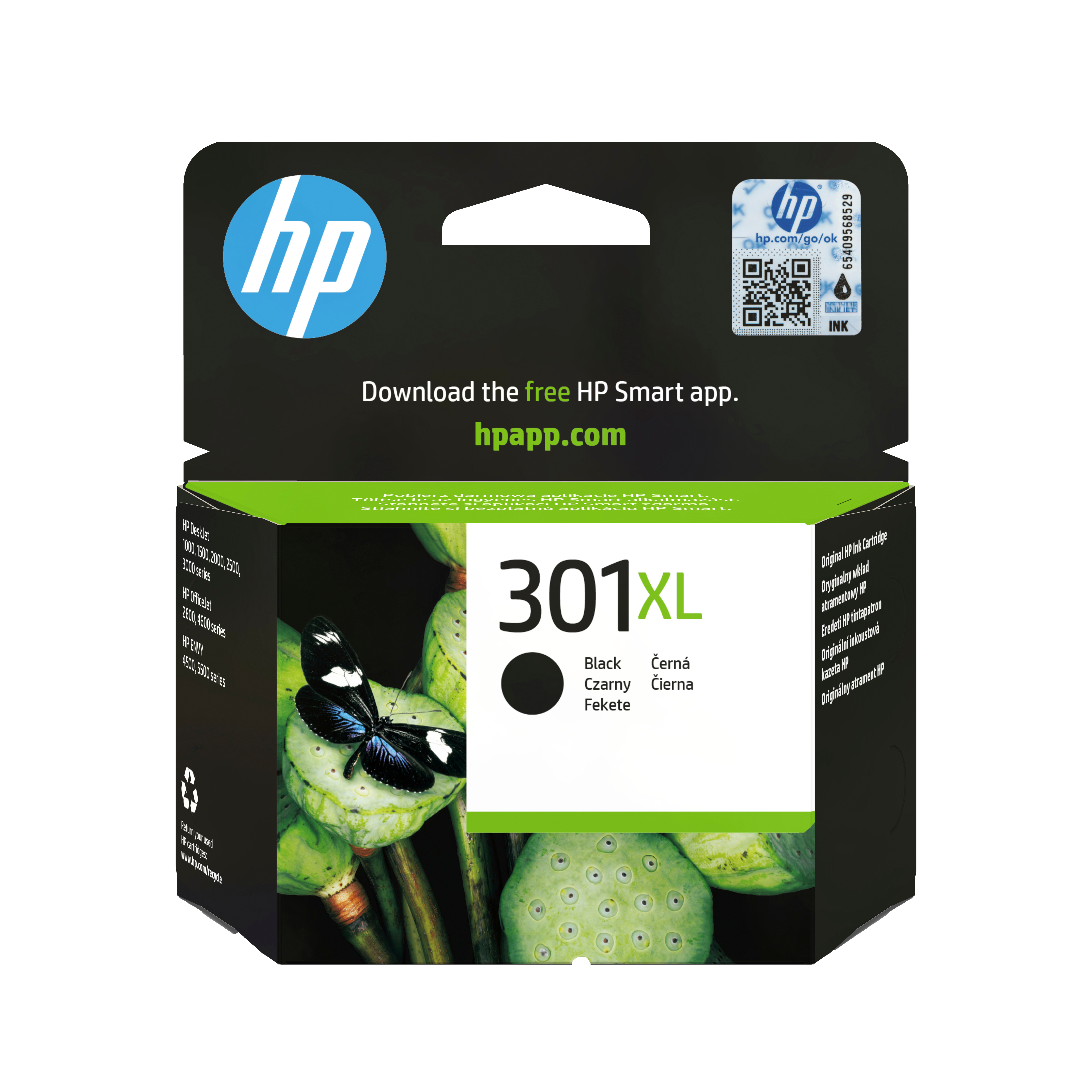 HP 301XL, alkuperäinen riittoisa musta mustekasetti