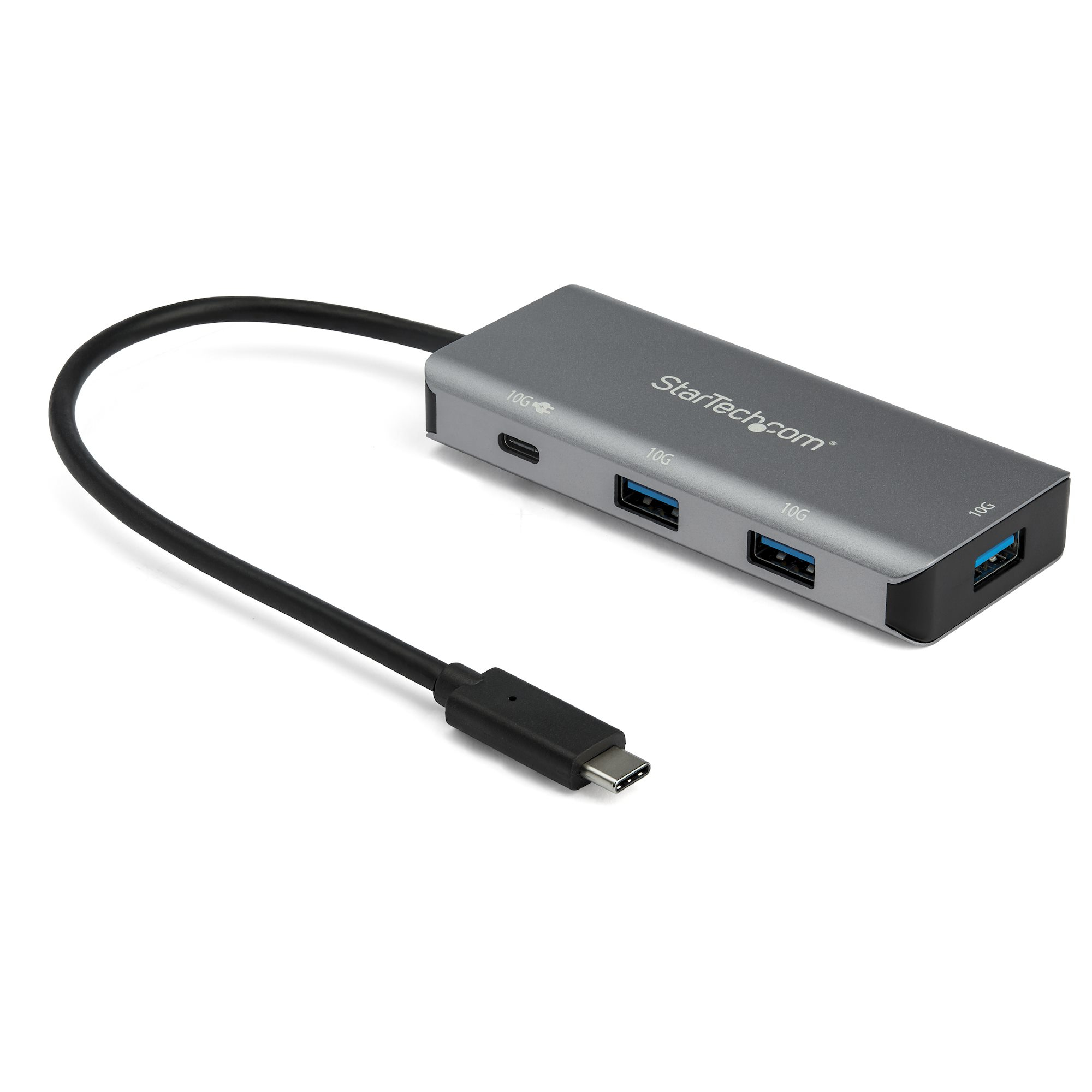 StarTech.com 4 Port USB C Hub (10Gbps) to 3x USB-A & 1x USB-C, 100W Power Delivery Passthrough Charging, Compact/Portable USB 3.1 Gen 2/USB 3.2 Gen 2 Type C Laptop Adapter, Works w/ TB3 - Windows/macOS/Linux - Hub - 1 x USB-C + 3 x USB 3.1 - desktop - for P/N: PEXUSB321C