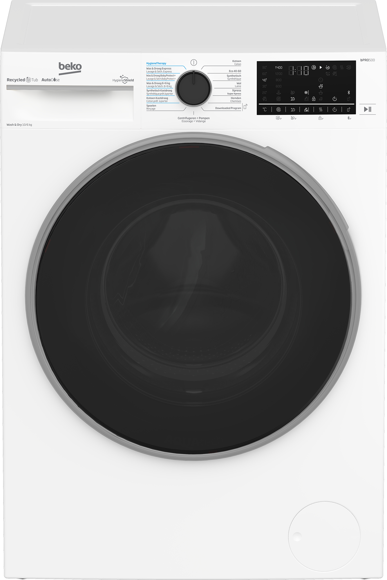 Beko B5DT510446W washer dryer Freestanding Front-load White