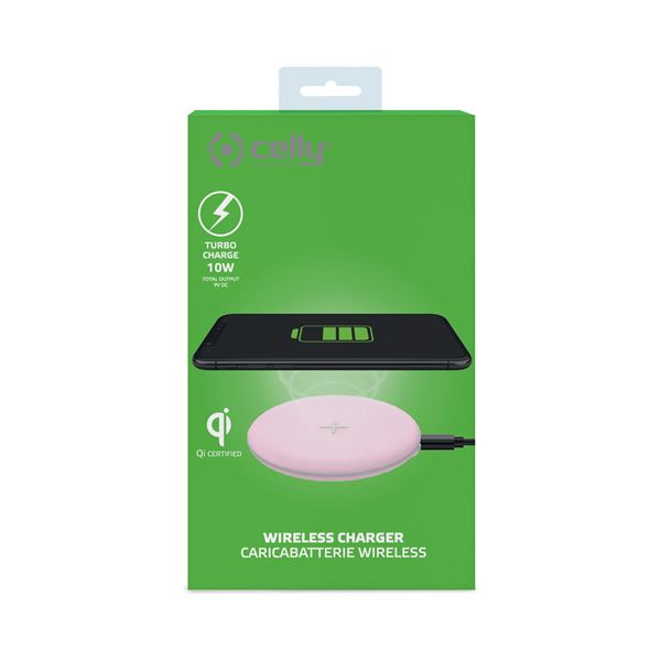 Celly WLFASTFEELPK mobile device charger Smartphone Pink USB Wireless charging Fast charging Indoor – image 3