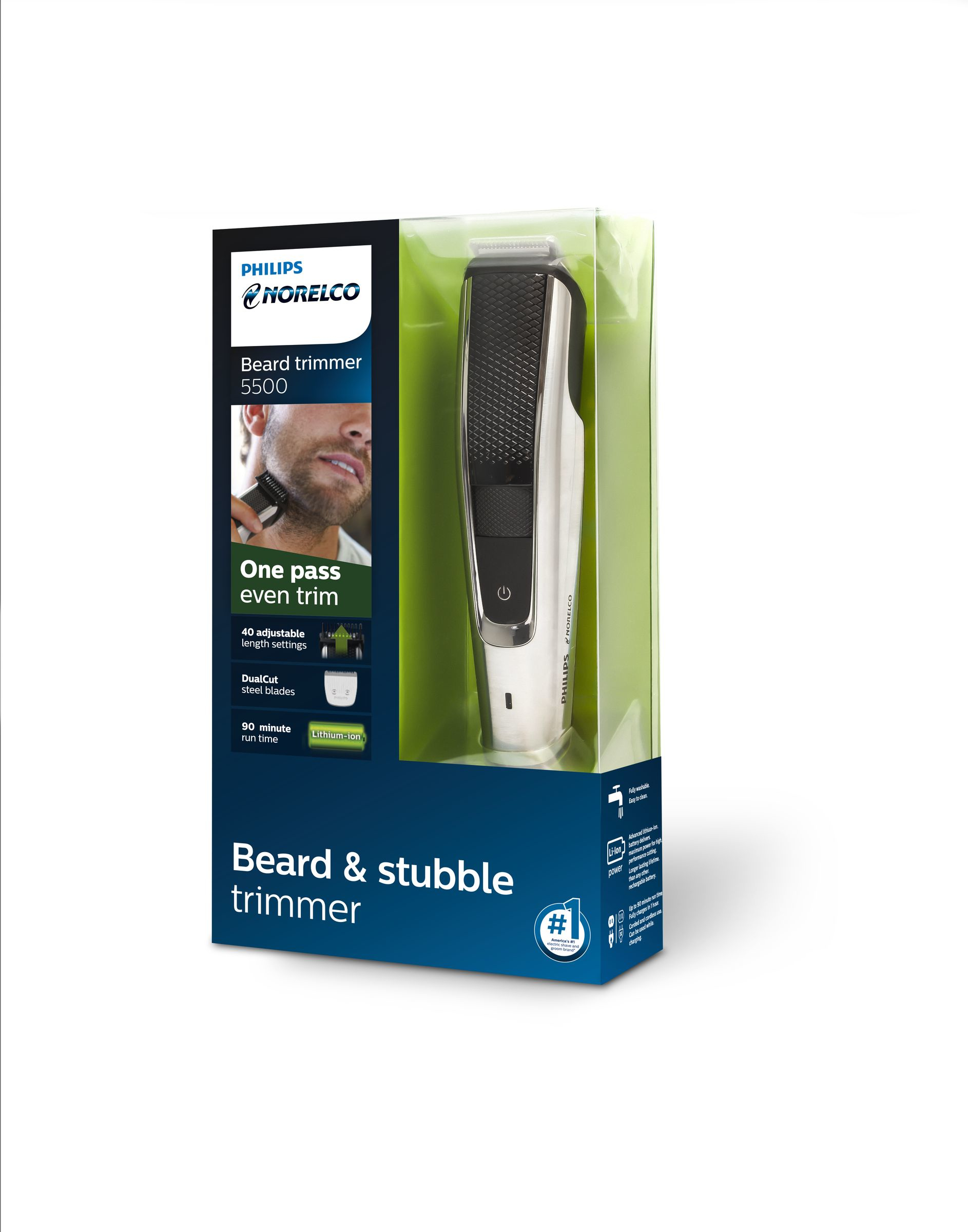Philips BEARDTRIMMER Series 5000 BT5511/49 hair trimmers/clipper Black 40 Lithium-Ion (Li-Ion) – image 3