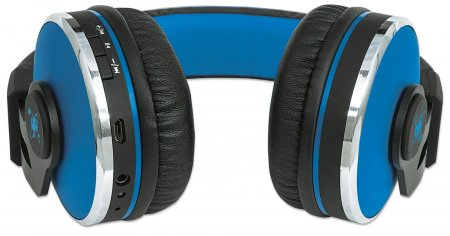 Manhattan Cosmos Headset Wired & Wireless Head-band Calls/Music Bluetooth Black, Blue – image 6
