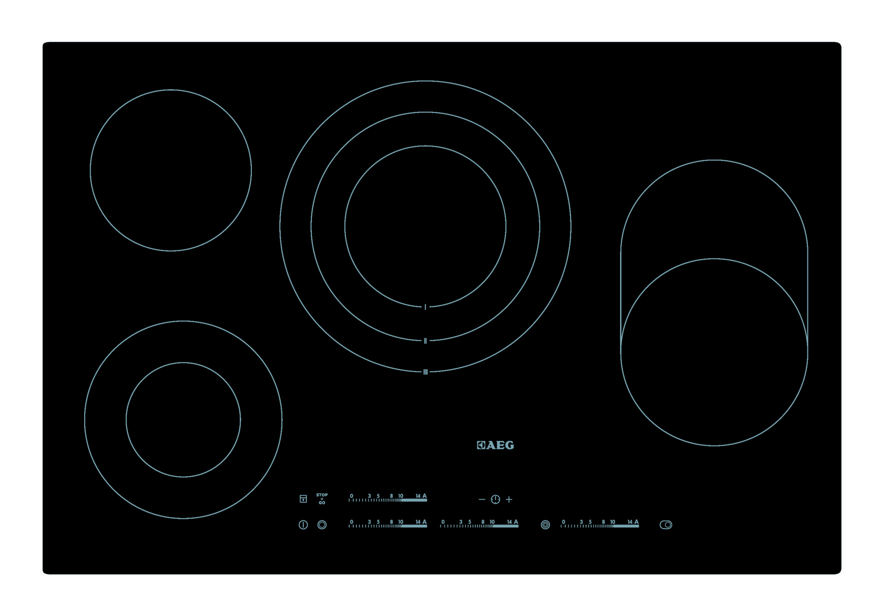 AEG HK854080IB Black Built-in Zone induction hob 4 zone(s)