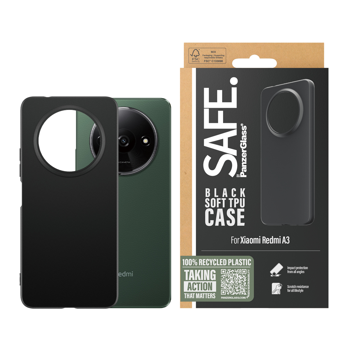 PanzerGlass SAFE. by PanzerGlass® TPU Case Black Xiaomi Redmi A3 – image 2