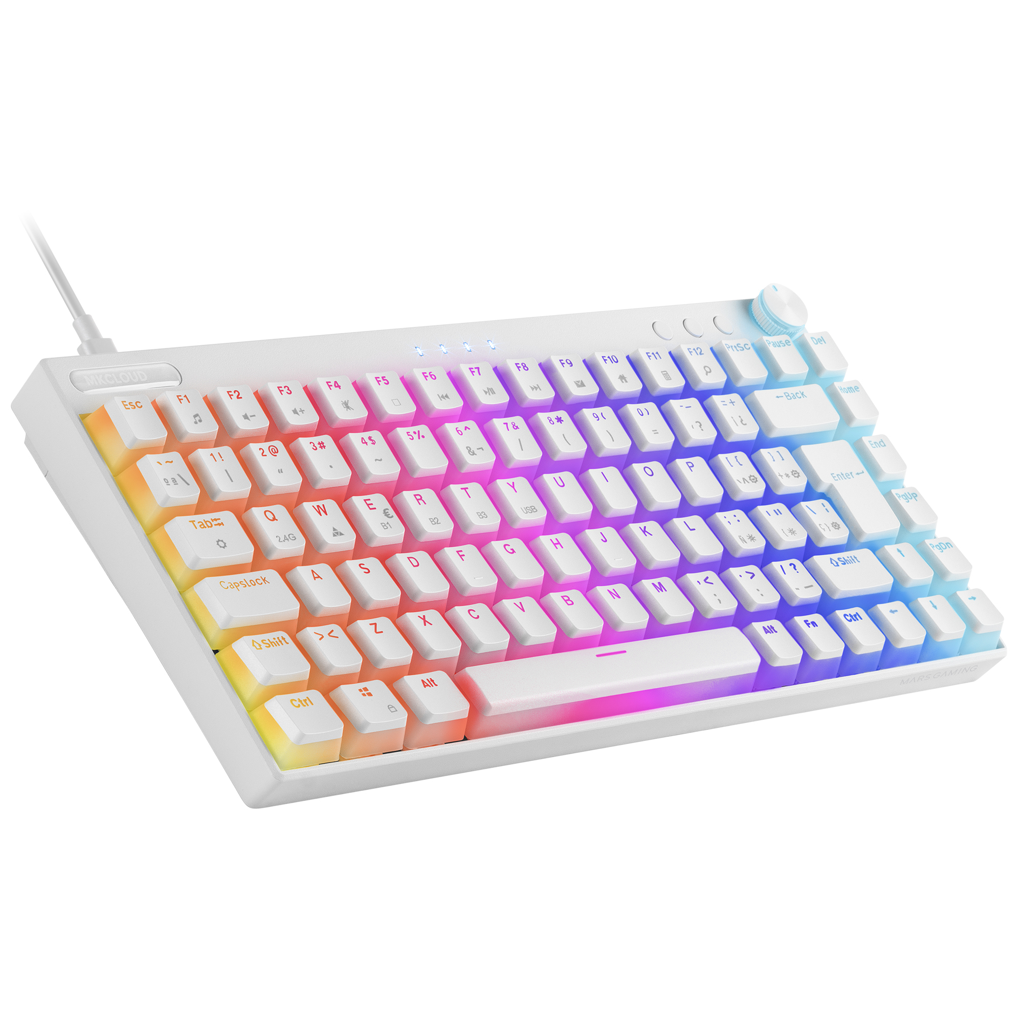Mars Gaming MKCLOUD Wireless RGB Keyboard White Switch Red Portuguese – image 5