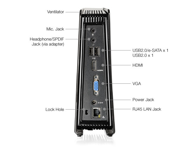 MSI 6668-004BUS PC/workstation barebone Black D525 Intel NM10 BGA 559 – image 3