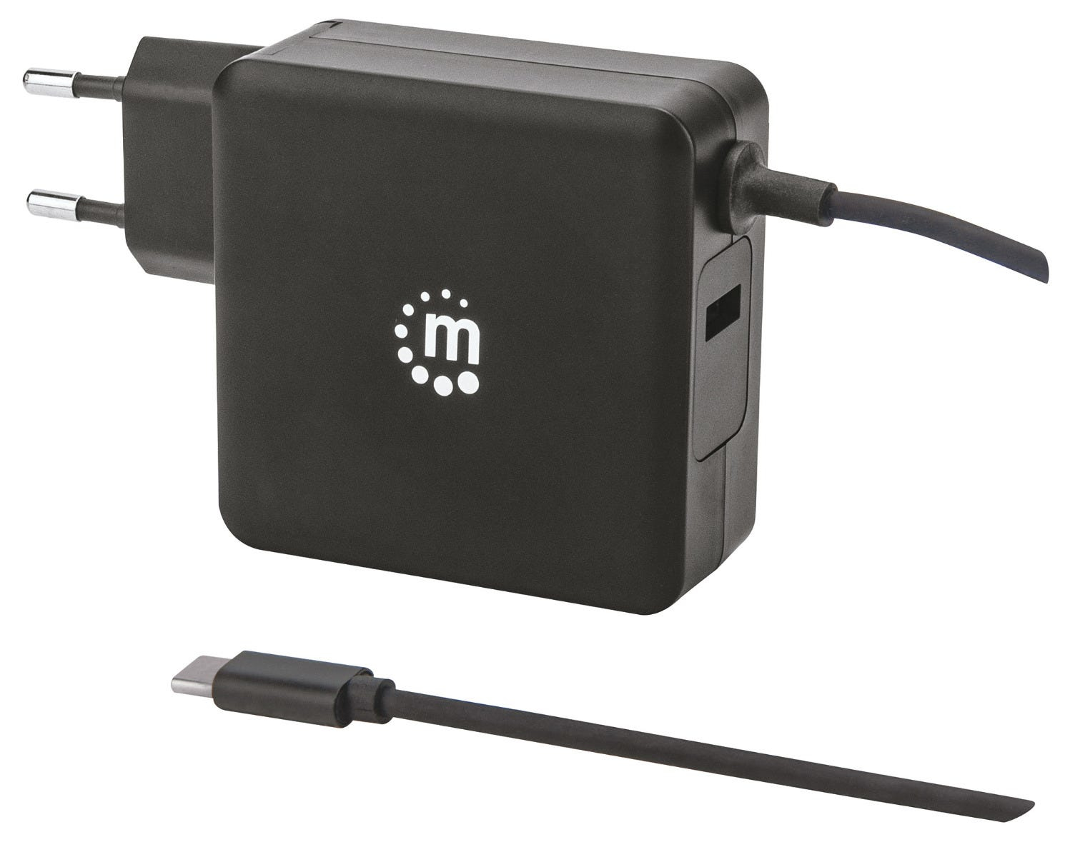Manhattan Wall/Power Mobile Device Charger (Euro 2-pin), USB-C and USB-A ports, USB-C Output: – image 2
