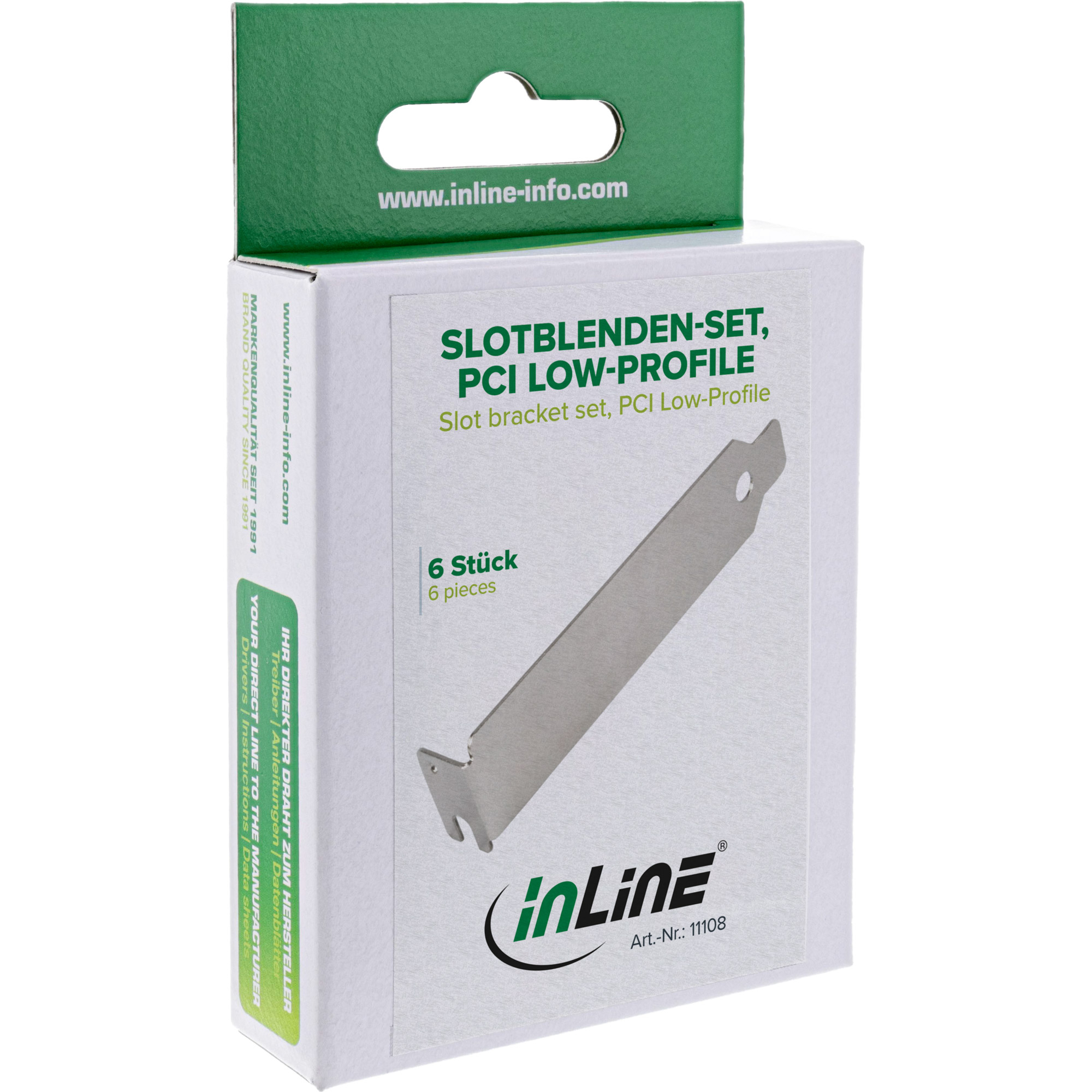 InLine PCI / PCI-E / ISA Low Profile Extension Card Slot Bracket 6 pcs. – image 3