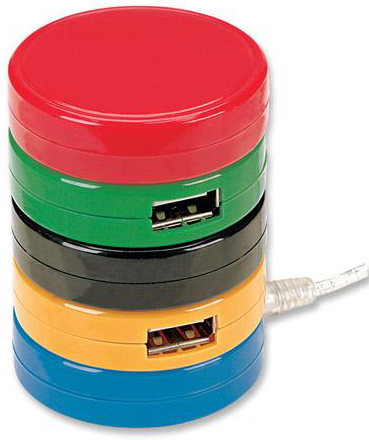 Manhattan 161527 interface hub 480 Mbit/s Black, Blue, Green, Red, Yellow