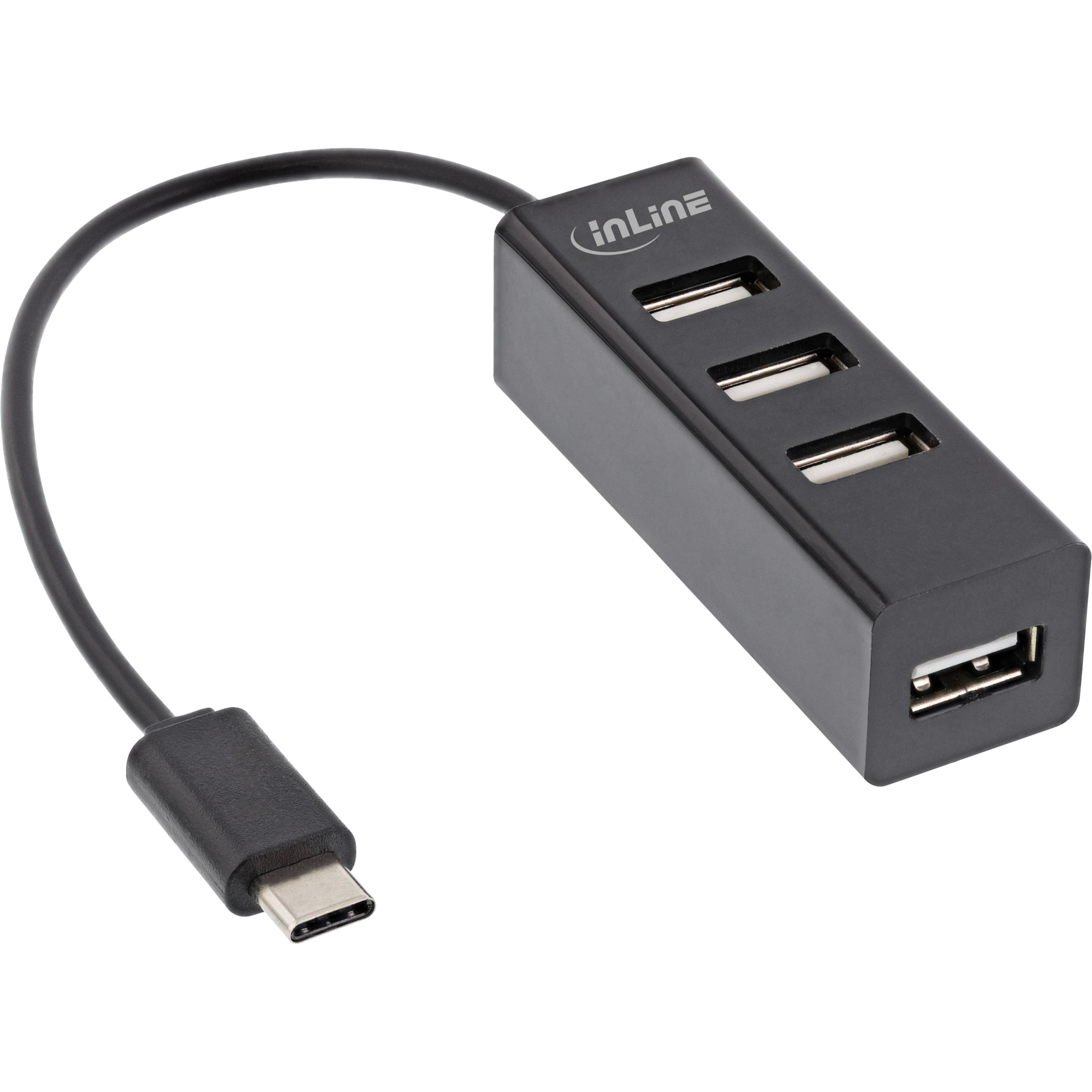 InLine USB 2.0 4-Port Hub, USB-C male to 4x USB-A female, cable – image 1