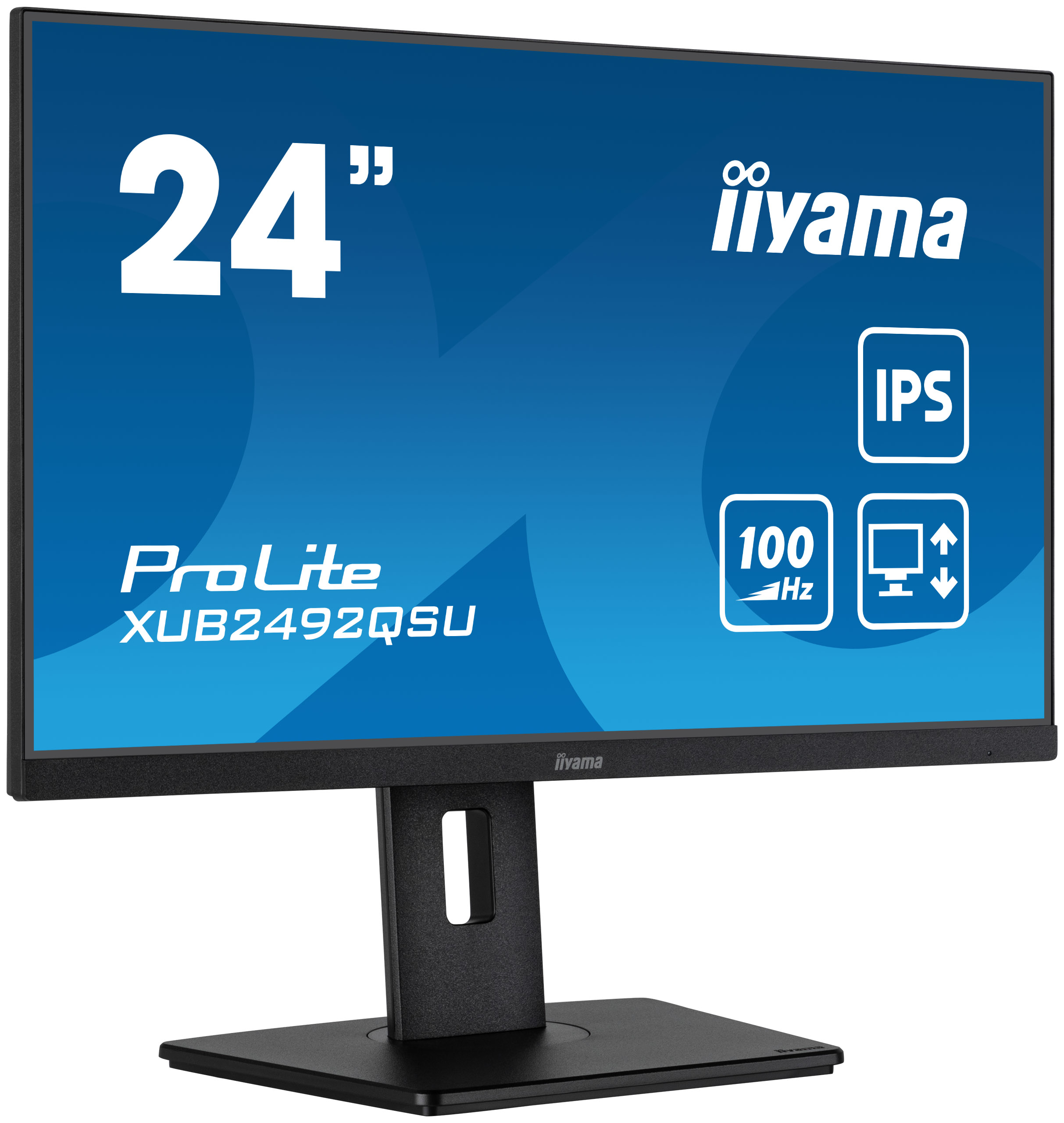 iiyama ProLite XUB2492QSU-B1 - LED monitor - 24" - 2560 x 1440 WQHD @ 100 Hz - IPS - 300 cd/m� - 1000:1 - 0.5 ms - HDMI, DisplayPort - speakers - black, matte