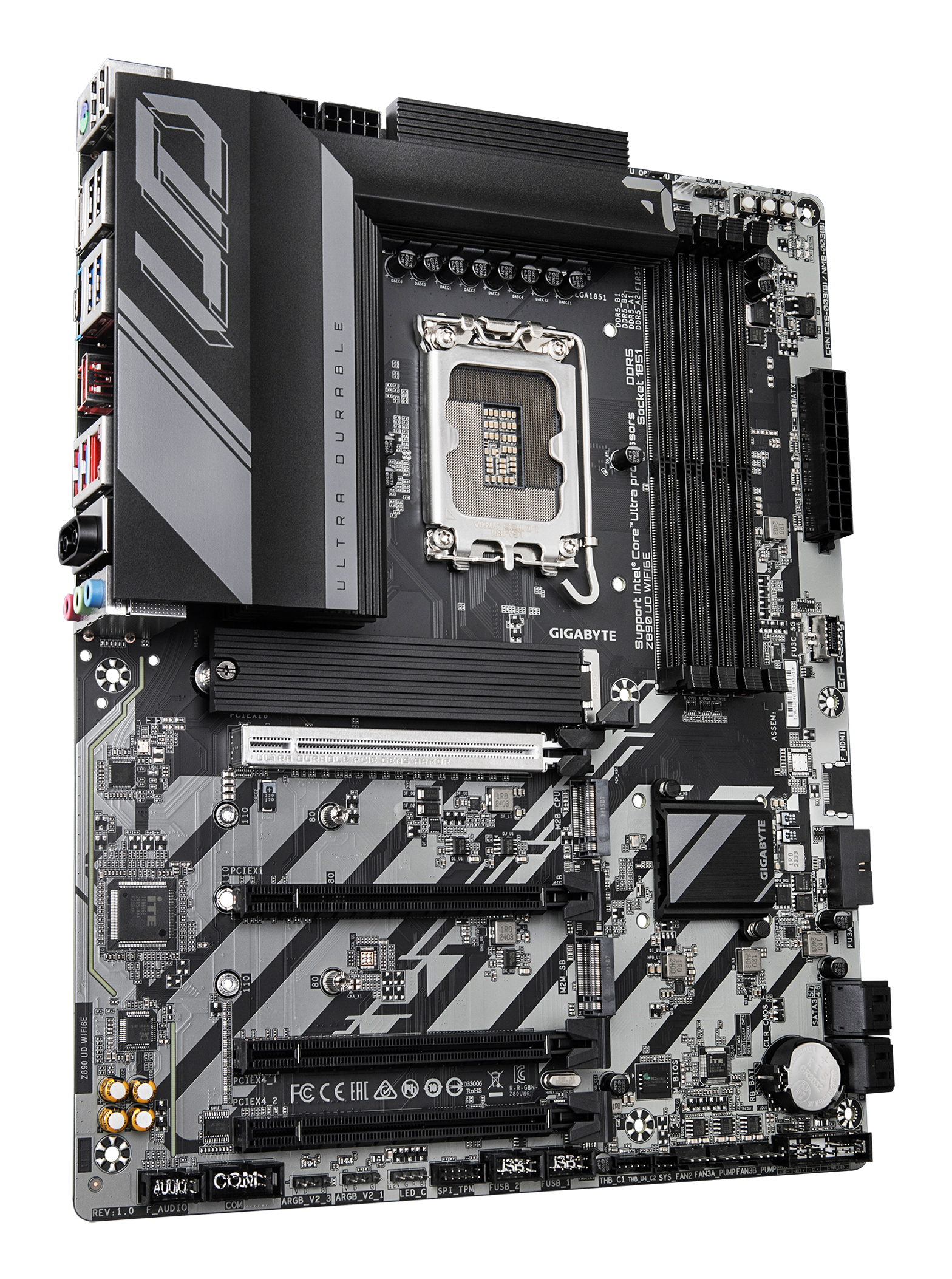 Tarjeta Madre Gigabyte Z890 UD WIFI6E - LGA1851 - 4x DDR5 - 5600/6400/9200(O.C)MHz - DisplayPort - USB - ATX - Z890 UD WIFI6E Tarjeta Madre Gigabyte Z890 UD WIFI6E - LGA1851 - 4x DDR5 - 5600/6400/9200(O.C)MHz - DisplayPort - USB - ATX - Z890 UD WIFI6E
