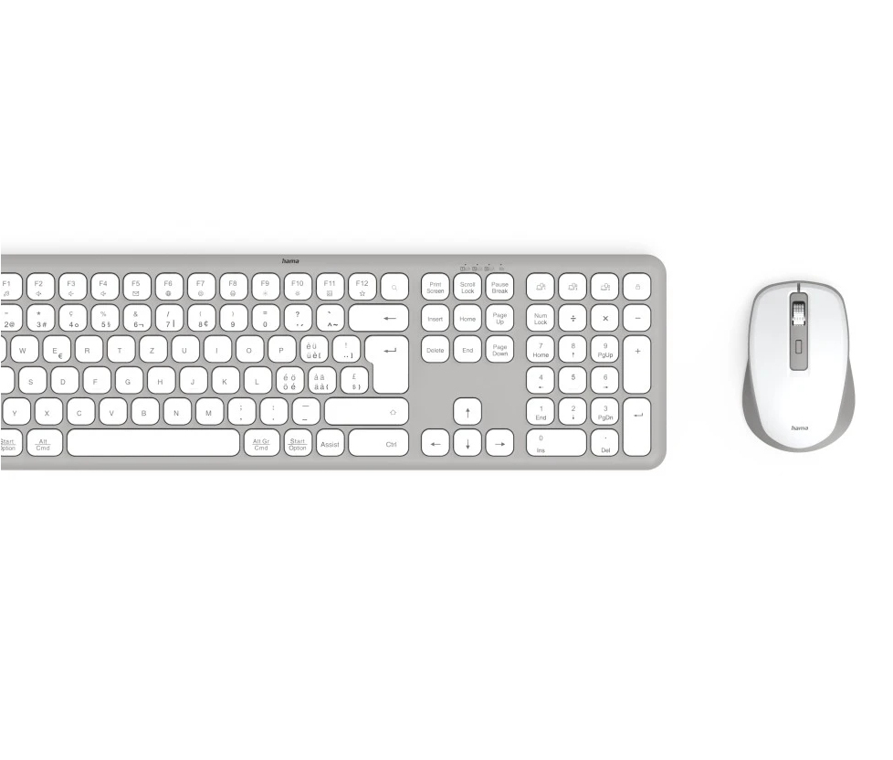 Hama WKM-550 keyboard Mouse included Home/Office RF Wireless + Bluetooth QWERTZ Swiss Grey, White – image 7