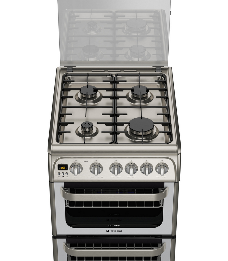 Hotpoint HUG52X cooker Freestanding cooker Natural gas Gas Stainless steel – image 2