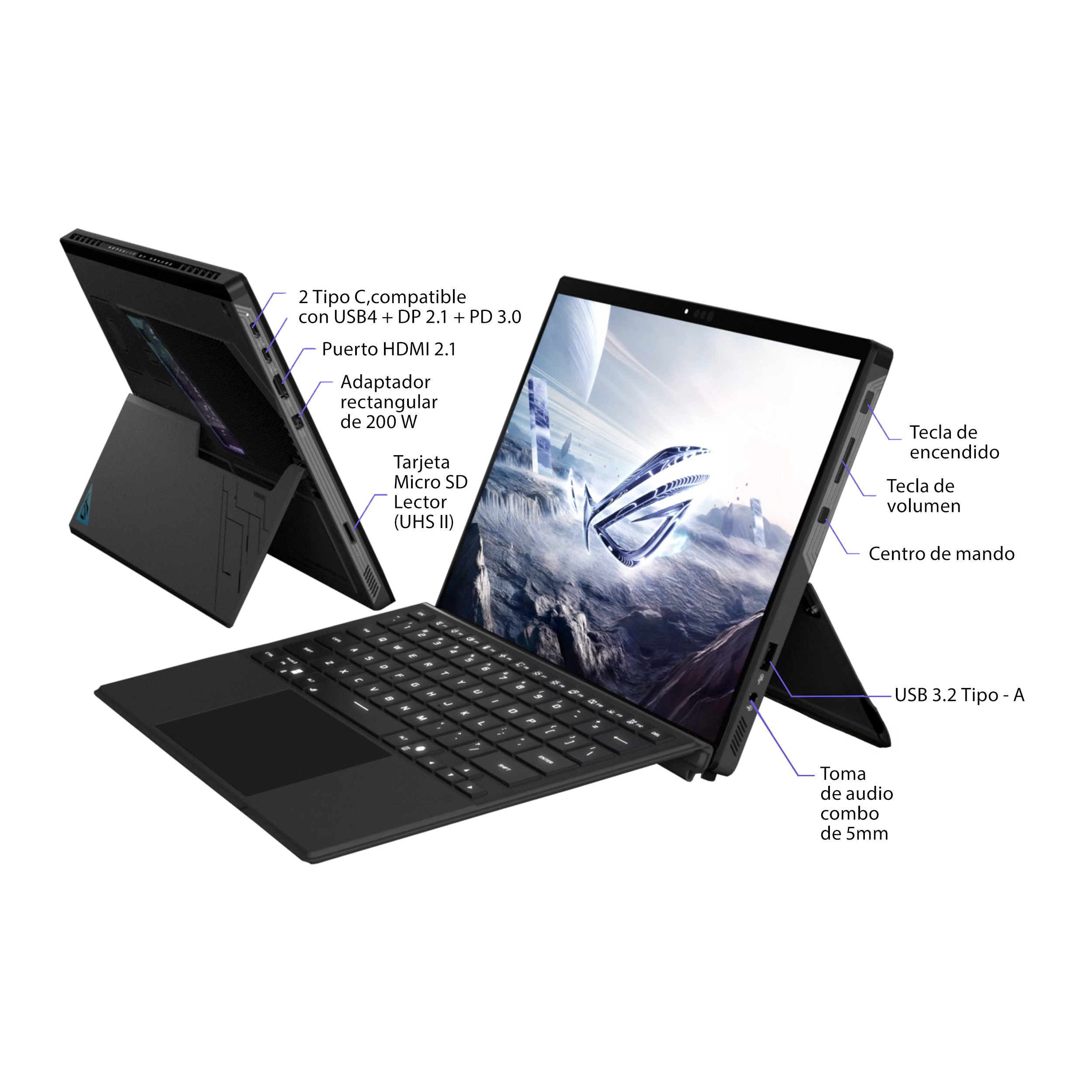 Asus - Convertible 2 en 1 Gaming ASUS ROG Flow Z13 GZ302EA-RU008W, Ryzen Max+ 395, 32GB, 1TB SSD, 13,4', W11. - imagen 5