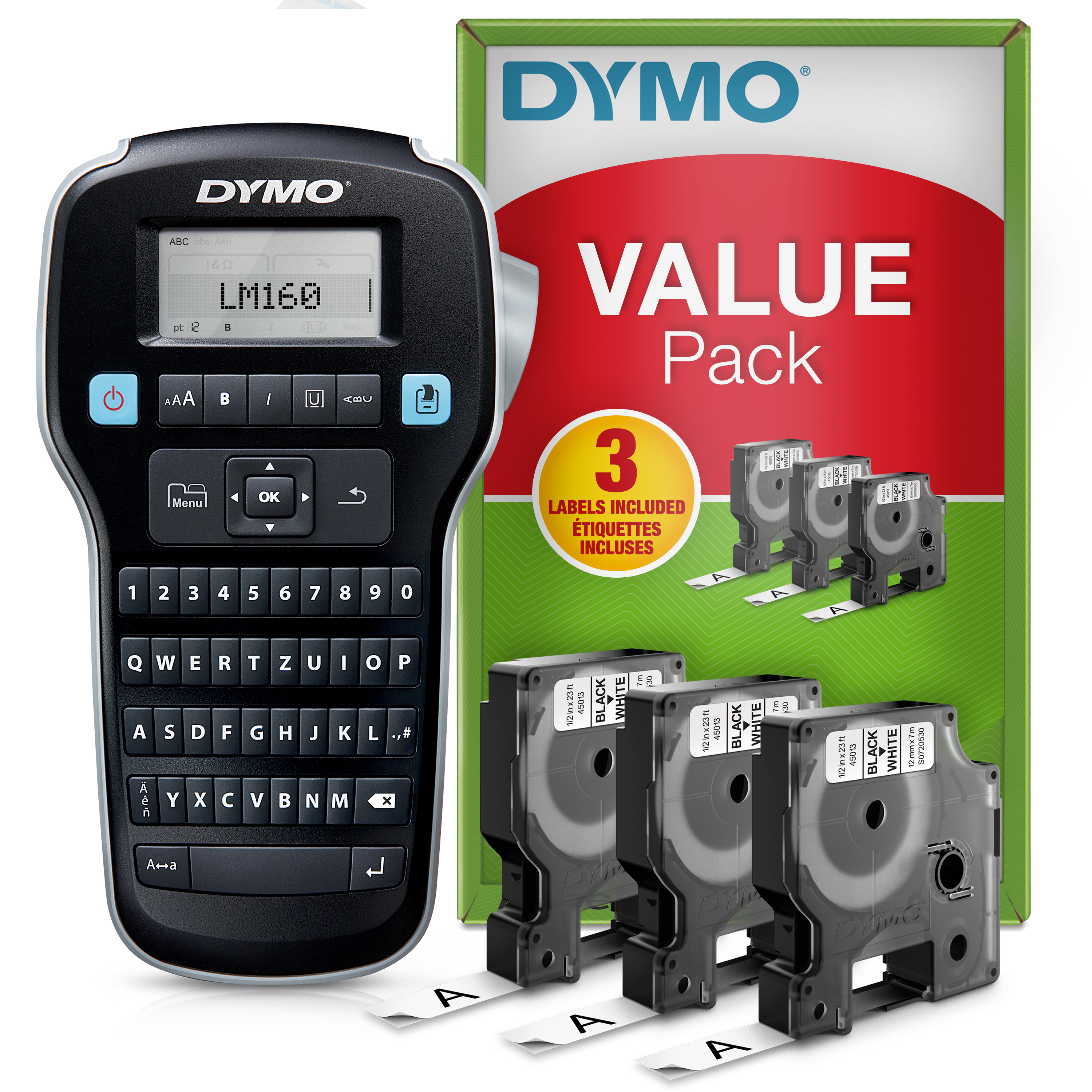 DYMO LabelManager 160 Valuepack label printer Thermal transfer 160 x 160 DPI 12 mm/sec D1 QWERTZ