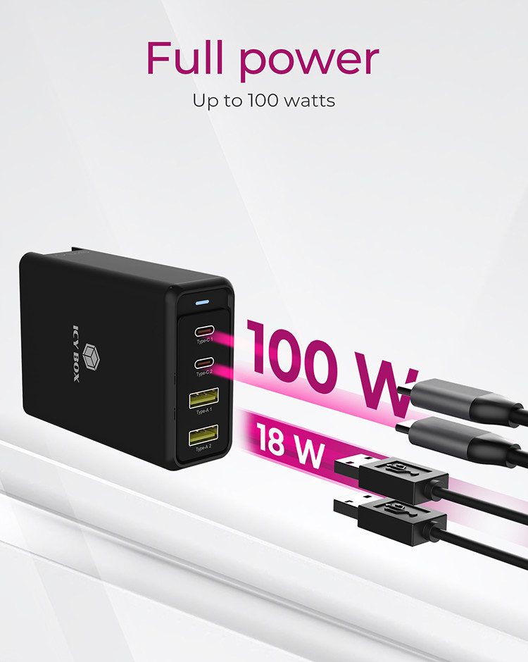 ICY BOX IB-PS104-PD Laptop, Smartphone, Tablet Black AC Fast charging Indoor – image 5