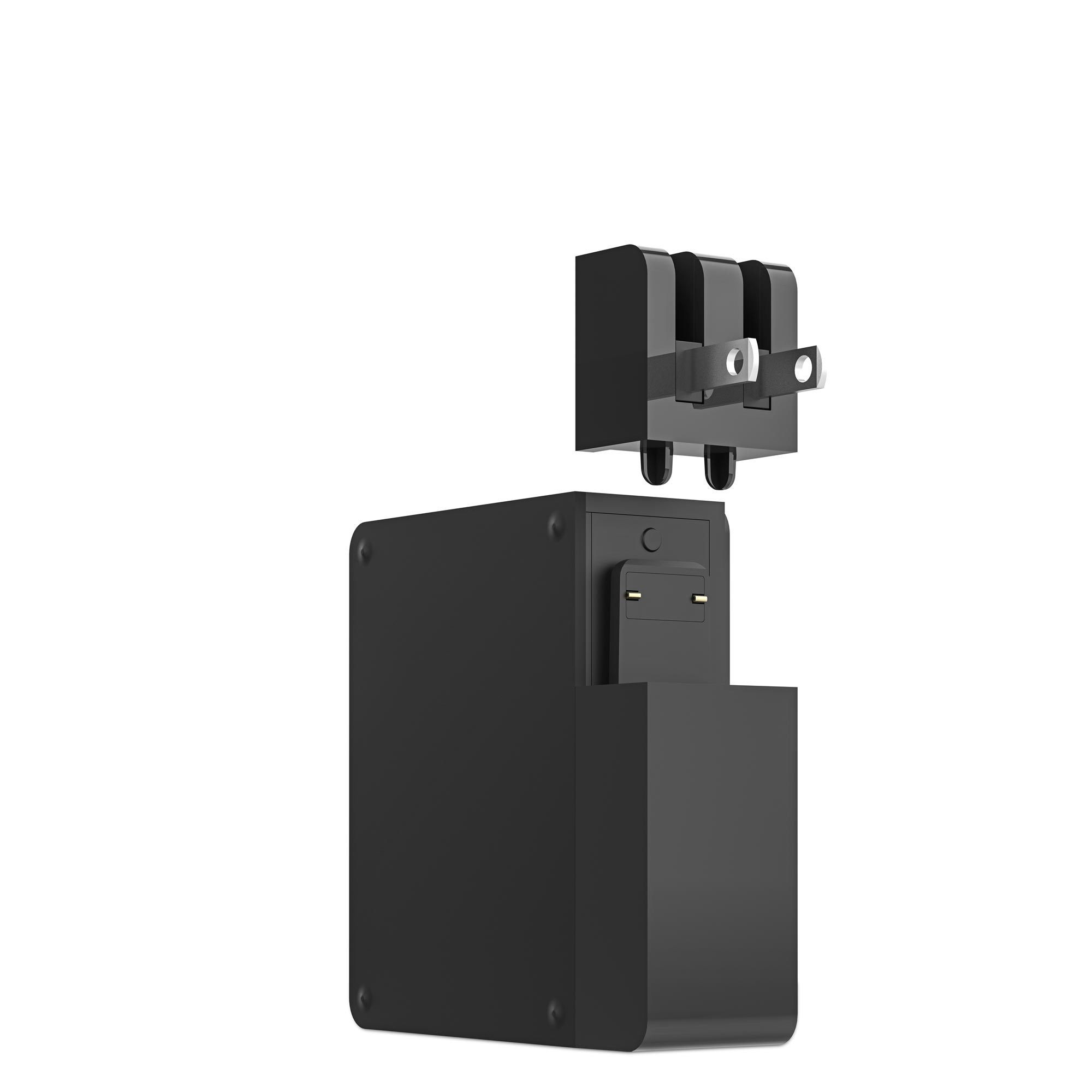 mophie Global Powerstation hub(6000mAh) Black (Portable battery hub with Qi wireless charging, interchangeable adapters, USB-C PD fast charge) – image 2