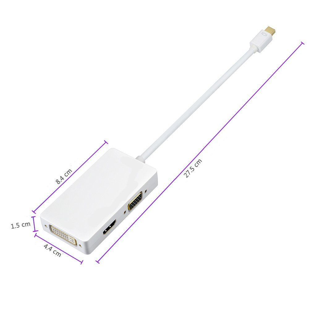 Ewent EW-140512-001-B-P laptop dock/port replicator Mini DisplayPort White – image 3