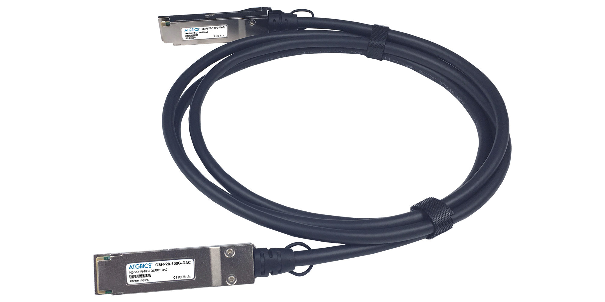 ATGBICS 100G-QSFP-QSFP-P-0101-C cavo InfiniBand e in fibra ottica 1 m QSFP28 Twinax Nero