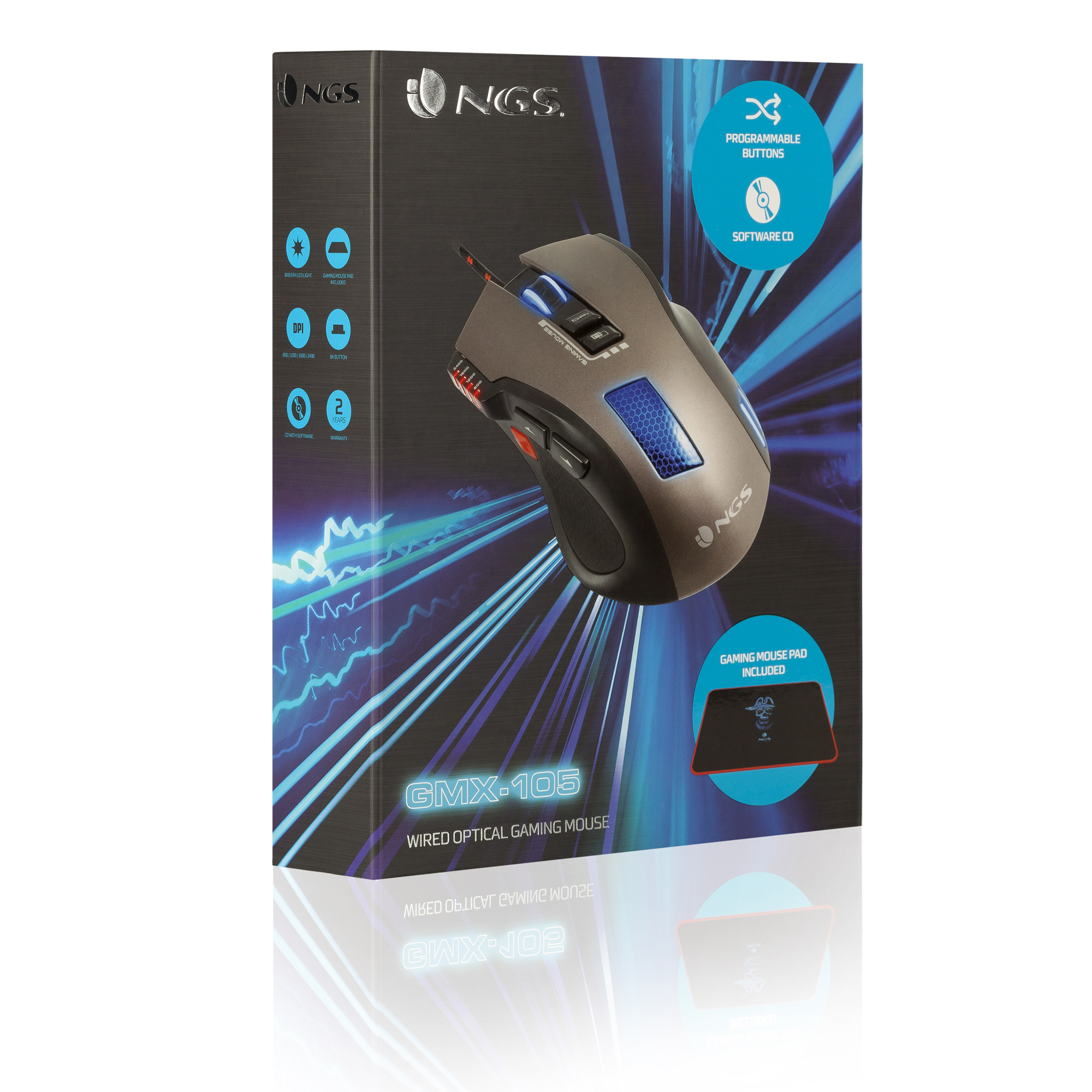 NGS GMX-105 mouse Gaming Right-hand USB Type-A Optical 2400 DPI – image 7