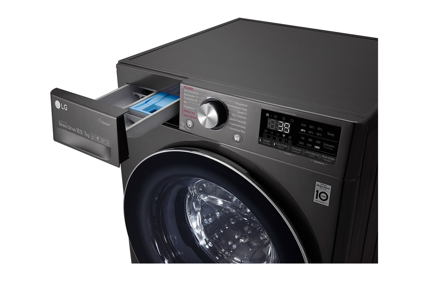 LG V9WD107H2S washer dryer Freestanding Front-load Black – image 5