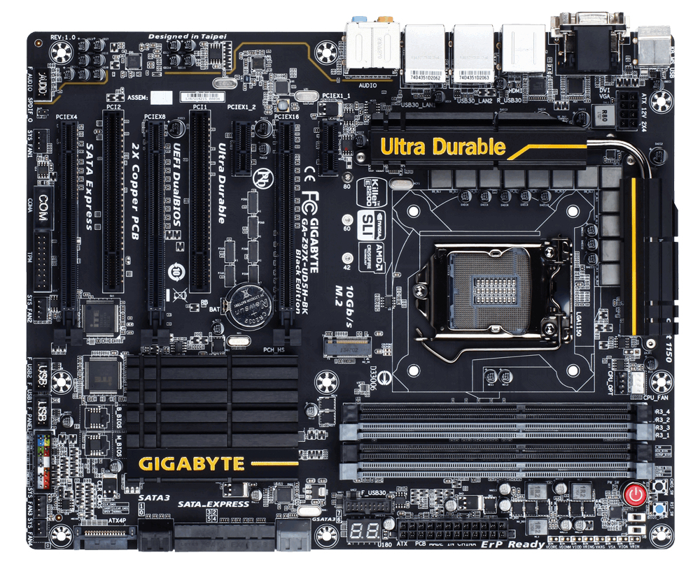 GIGABYTE GA-Z97X-UD5H-BK motherboard Intel® Z97 LGA 1150 (Socket H3) ATX – image 1