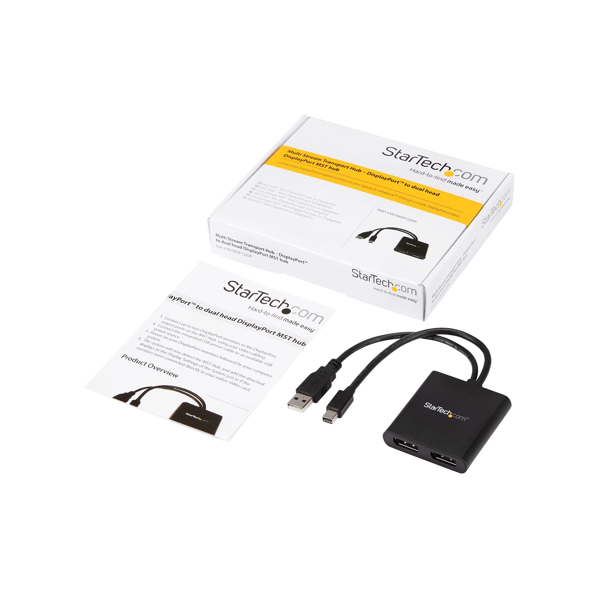 StarTech.com 2-Port Multi Monitor Adapter - Mini DisplayPort to 2x DisplayPort MST Hub - Dual 4K – image 6