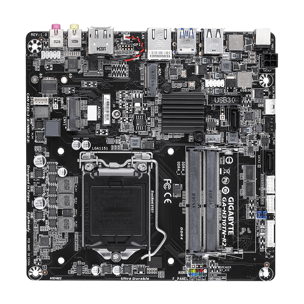 GIGABYTE GA-H310TN-R2 motherboard Intel H310 Express LGA 1151 (Socket H4) Thin Mini ITX – image 1