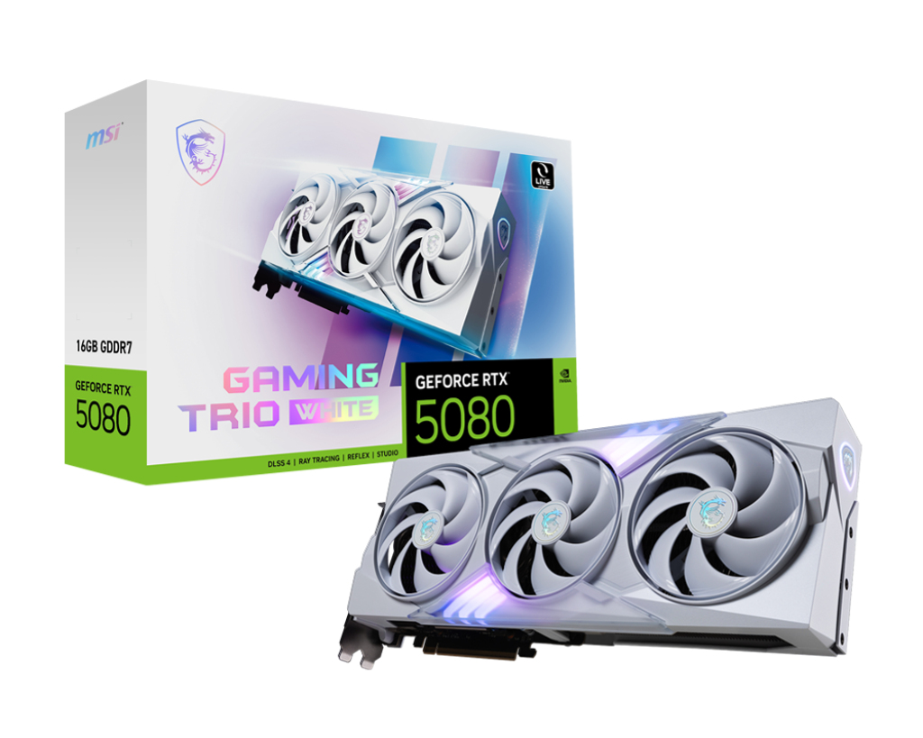 MSI GeForce RTX 5080 16G GAMING TRIO WHITE – image 1