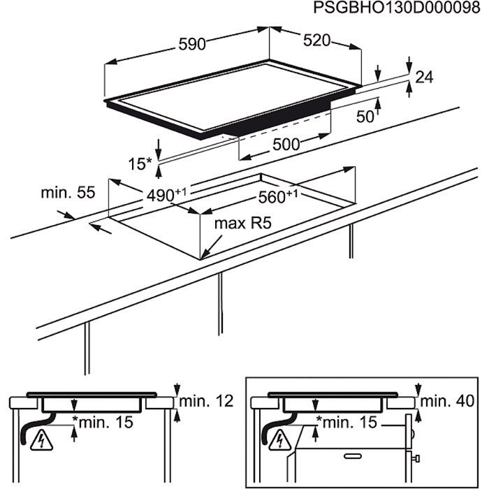 Electrolux EHX6455F2K Black Built-in Zone induction hob 4 zone(s) – image 3