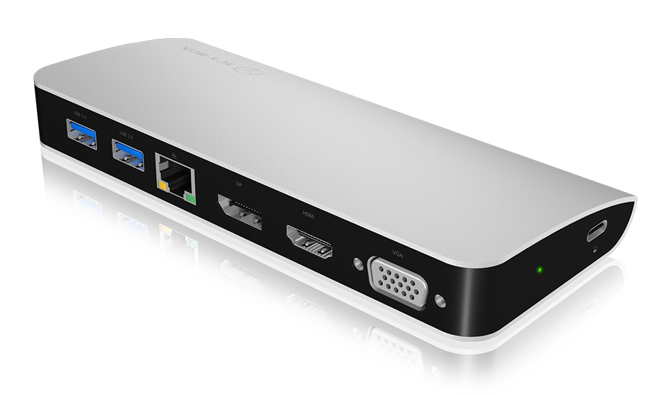 ICY BOX IB-DK2303-C Wired USB 3.2 Gen 1 (3.1 Gen 1) Type-C Black, Silver
