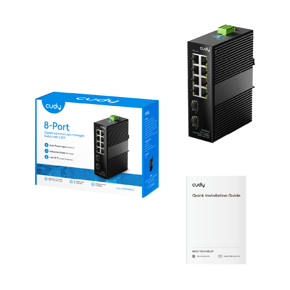 Cudy 8-Port Gigabit Industrial Easy-Managed Switch with 2 SFP, IG1008ES2 1.0 – image 2