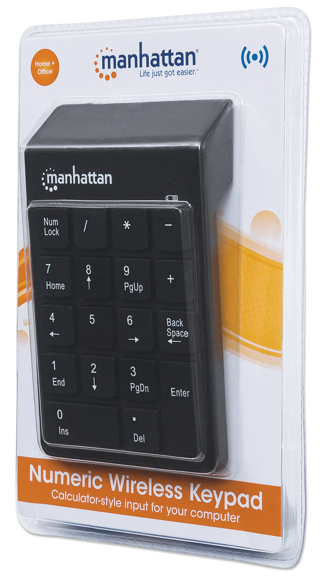 Manhattan Numeric Keypad, Wireless (2.4GHz), USB-A Micro Receiver, 18 Full Size Keys, Black, Membrane Key Switches, Auto Power Management, Range 10m, AAA Batter – image 6