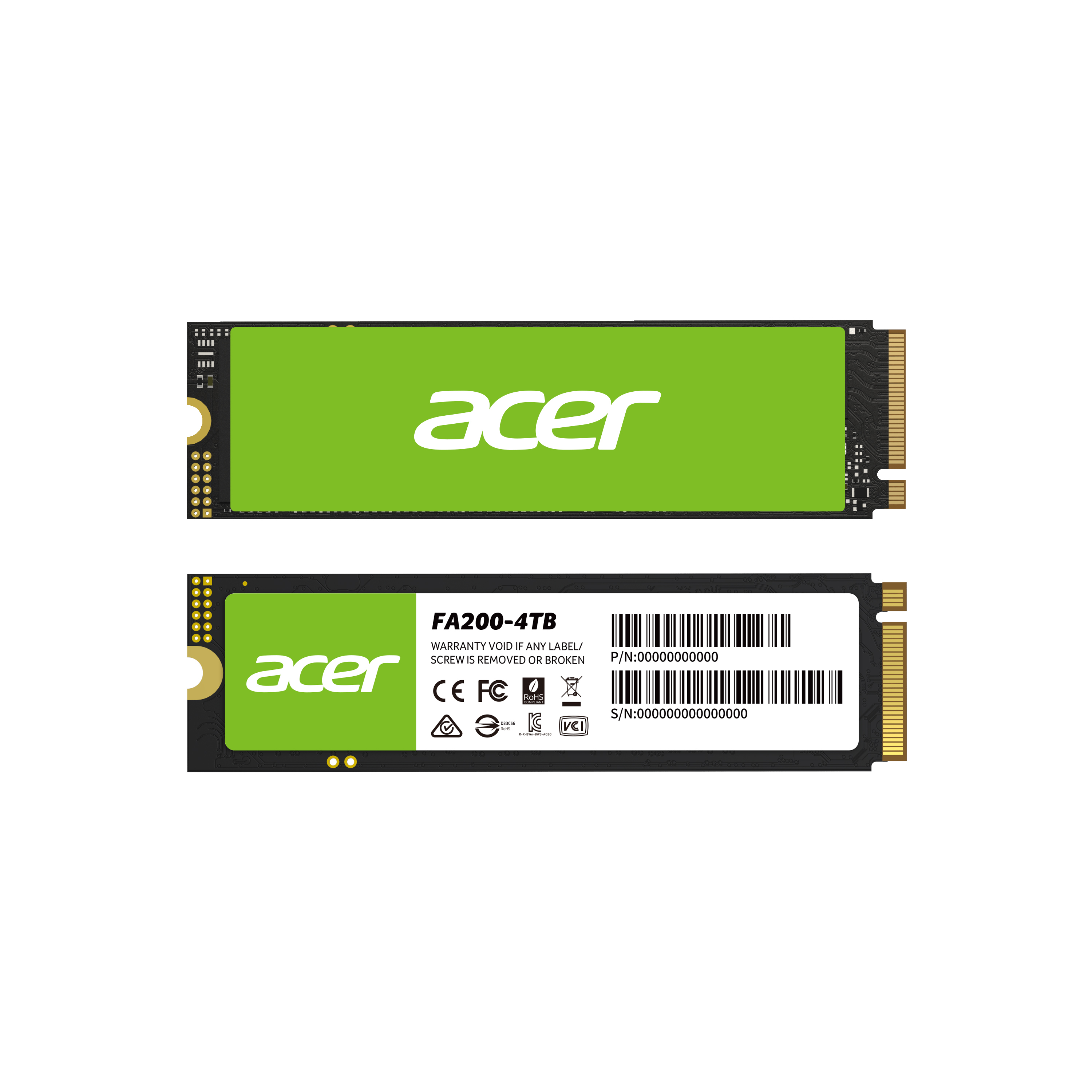 Unidad de Estado Sólido Acer FA200 - M.2 2280 - 4TB - PCI-E 4.0 - BL.9BWWA.150 Unidad de Estado Sólido Acer FA200 - M.2 2280 - 4TB - PCI-E 4.0 - BL.9BWWA.150