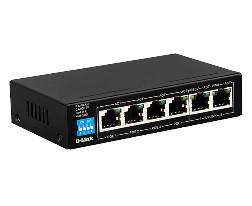 D-Link DES-F1006P-E network switch Unmanaged Fast Ethernet (10/100) Power over Ethernet (PoE) Black – image 2