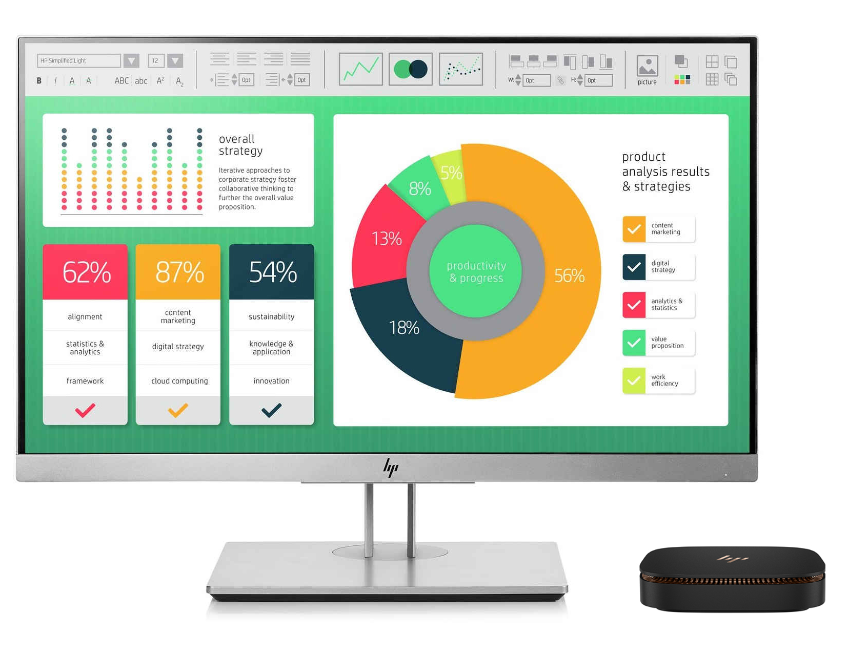 HP Slice + EliteDisplay E223