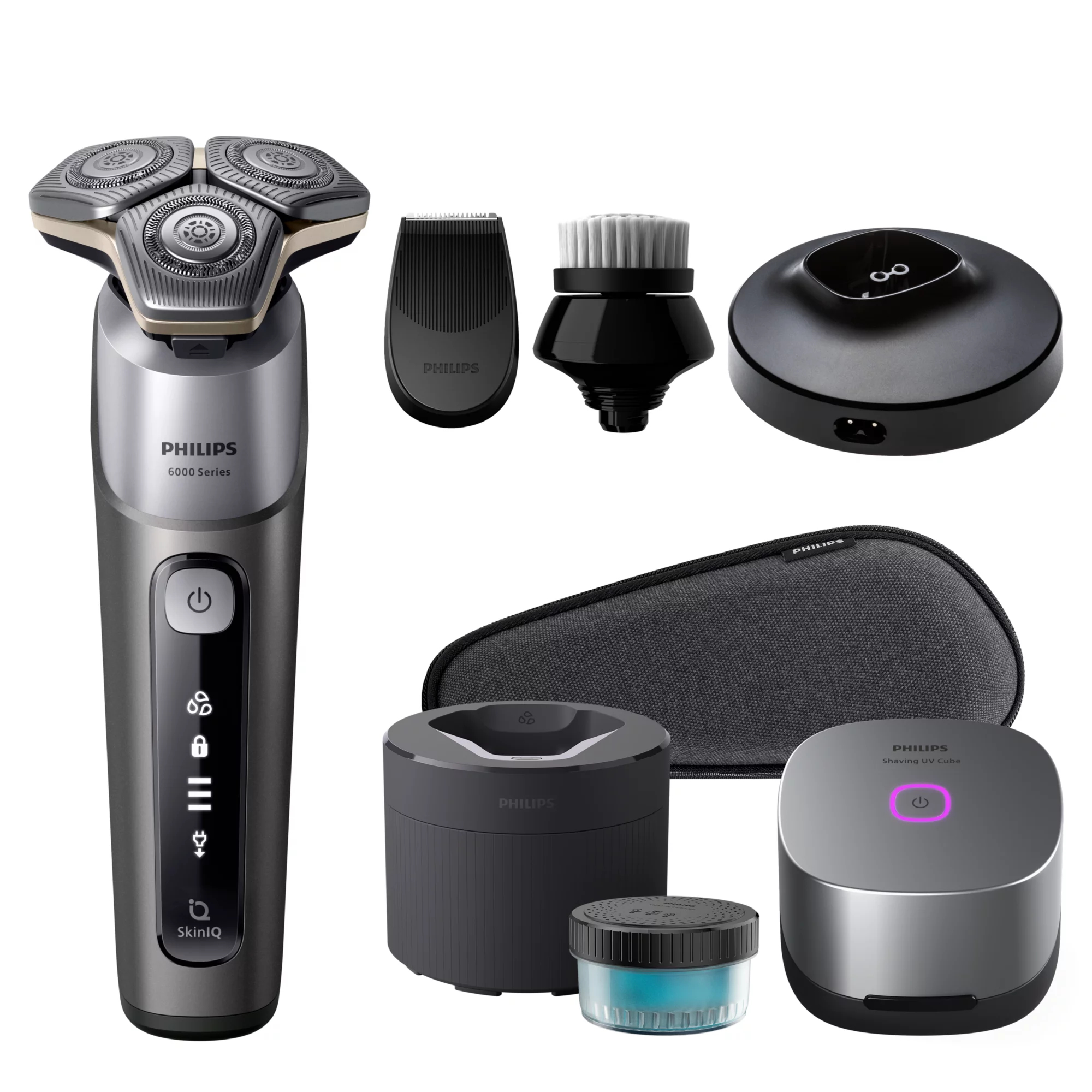 Philips 6000 series S6830/68 men's shaver Rotation shaver Trimmer Chrome, Grey