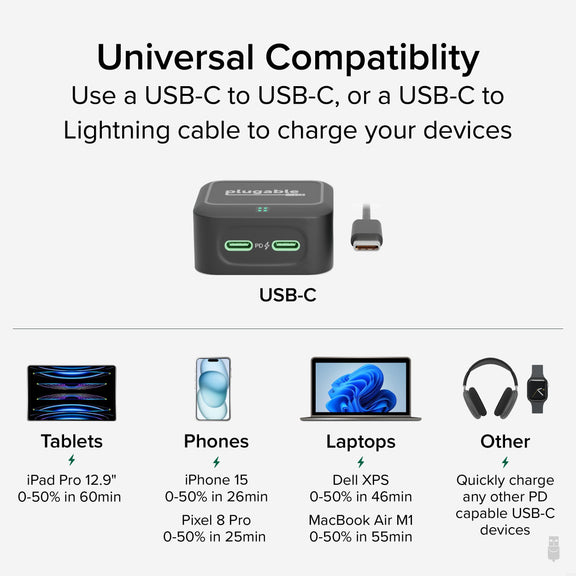 Plugable Technologies PS-40C2B mobile device charger Universal Black AC Fast charging Indoor – image 6