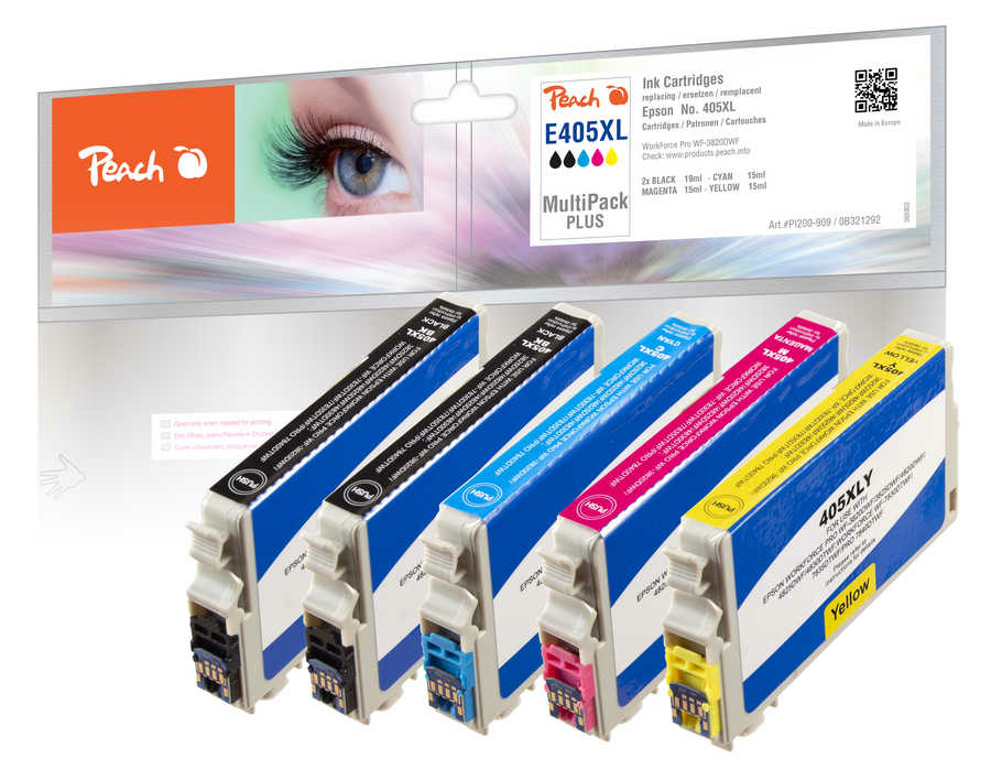 Peach PI200-909 ink cartridge 5 pc(s) Compatible High (XL) Yield Black, Cyan, Magenta, Yellow