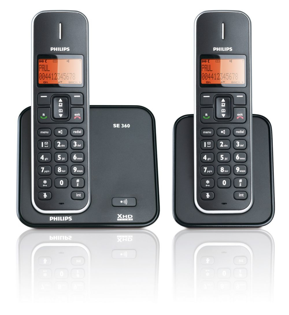 Philips Perfect sound SE3602B/77 telephone Analog telephone Caller ID Black, White