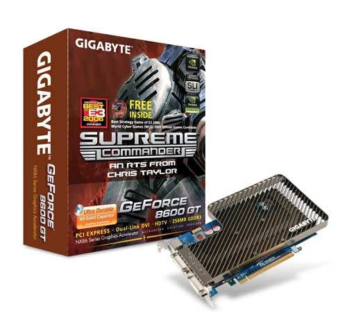 GIGABYTE GeForce 8600GT GV-NX86T256D 256MB