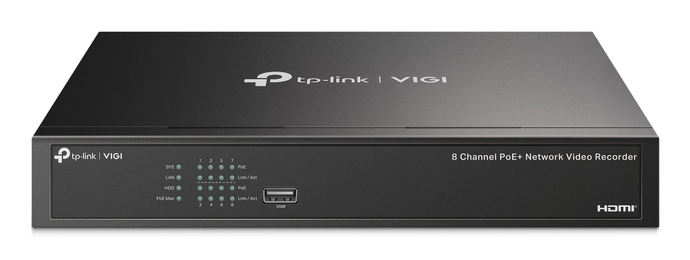 TP-LINK 8 Channel PoE+ Network Video Recorder 10/100 Mbps PoE+ 53W...