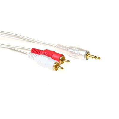 ACT AK2236 audiokaabel 10 m 2 x RCA 3.5mm Läbipaistev