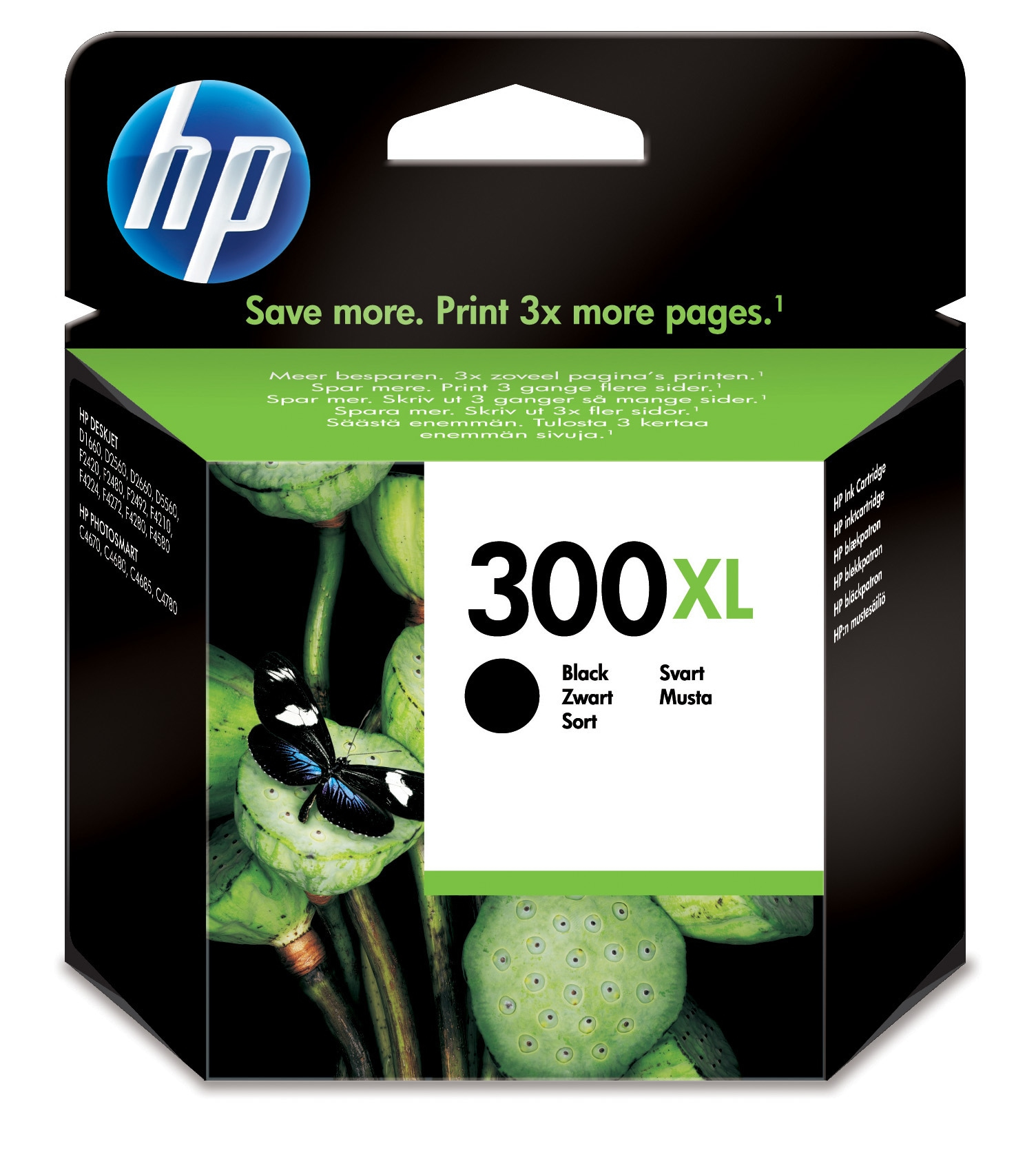 HP 300XL sort blækpatron med Vivera-blæk – image 1