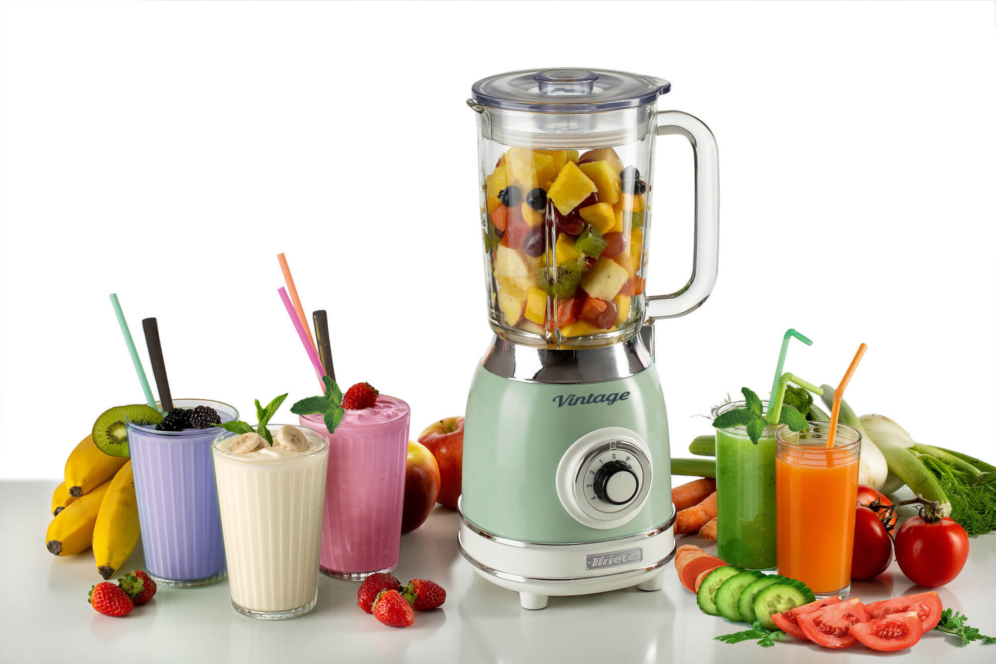 Ariete 583, Vintage Blender with 1.5 Liter glass cup, 4 Stainless Steel Blades, 4 Speeds + Pulse, 1000 Watt, Green – image 4