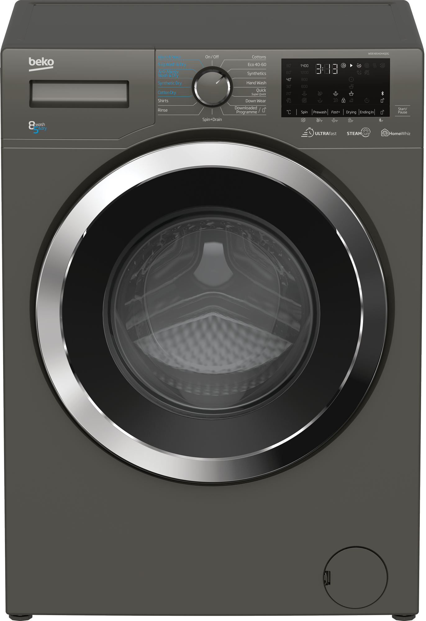 Beko WDEX854044Q0G washer dryer Freestanding Front-load Graphite